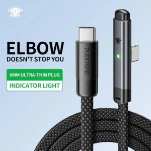 Plextone T100 C2C Type C To C Elbow Gaming Cable 66W Cable