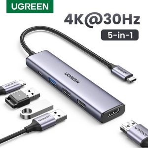 Ugreen CM478 5 in 1 USB-C to HDMI 4k@60Hz and 4xUSB 3.0 Multifunction Adapter