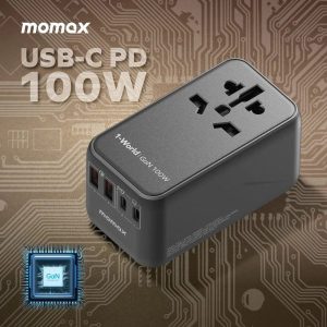 Momax 1-World UA10 100W GaN 4 ports + AC Travel Adapter