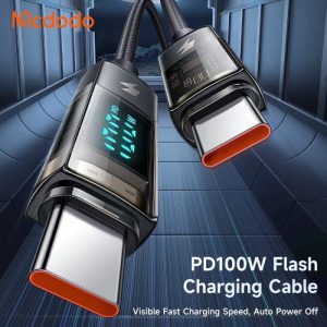 Mcdodo 100W CA-361 Digital Pro Auto Power Off Type-C to Type-C Transparent Data Cable