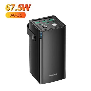 Rocoren 50000mAh Power Bank Fast Charging 6 Ports USB Type C Powerbank