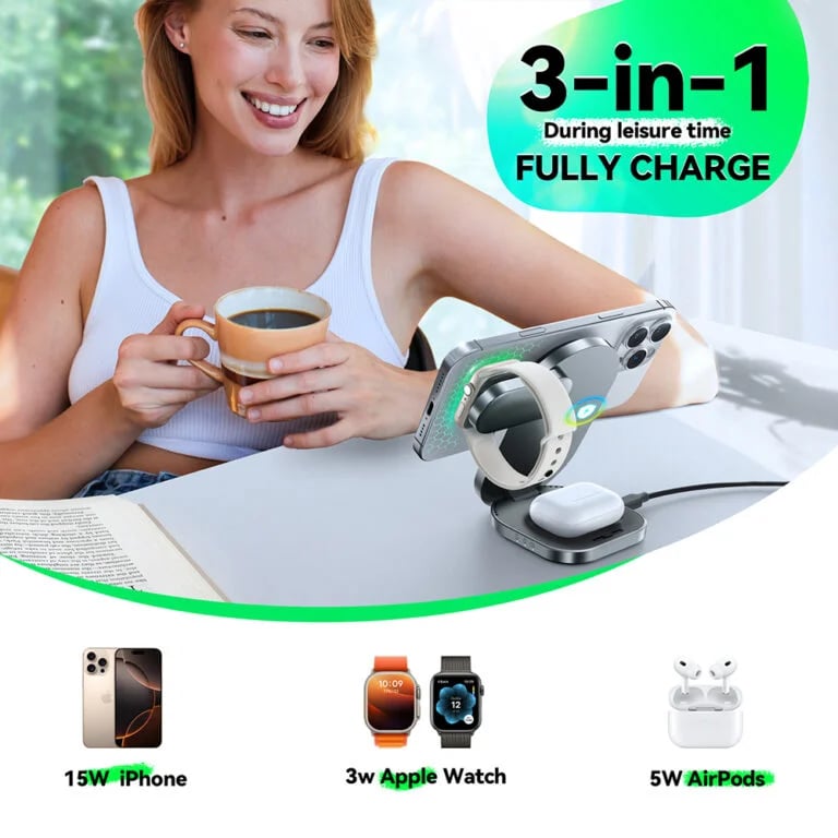 Joyroom JR-W17 Qi2 3in1 Magnetic Wireless Charger