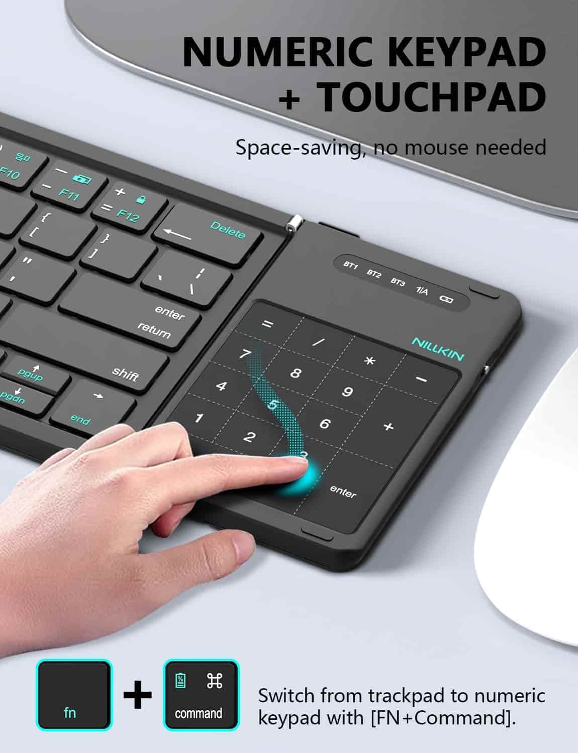 Nilkin Cube Pocket Foldable Bluetooth Keyboard with Touchpad