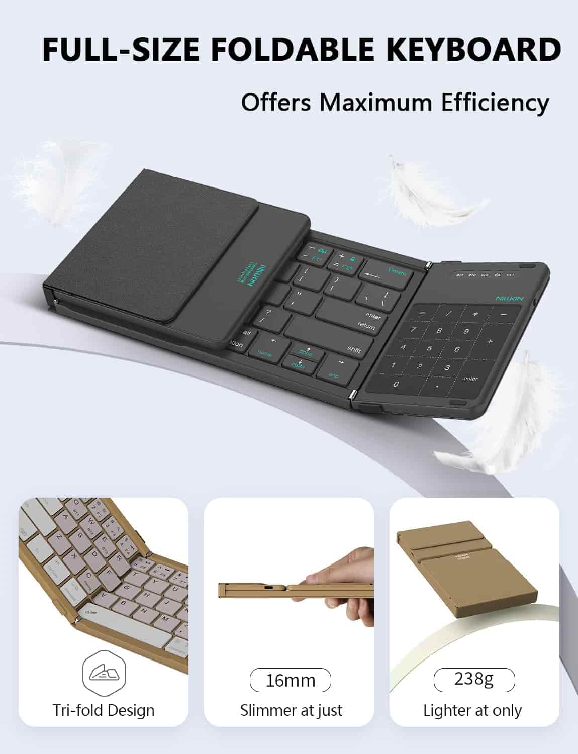 Nilkin Cube Pocket Foldable Bluetooth Keyboard with Touchpad
