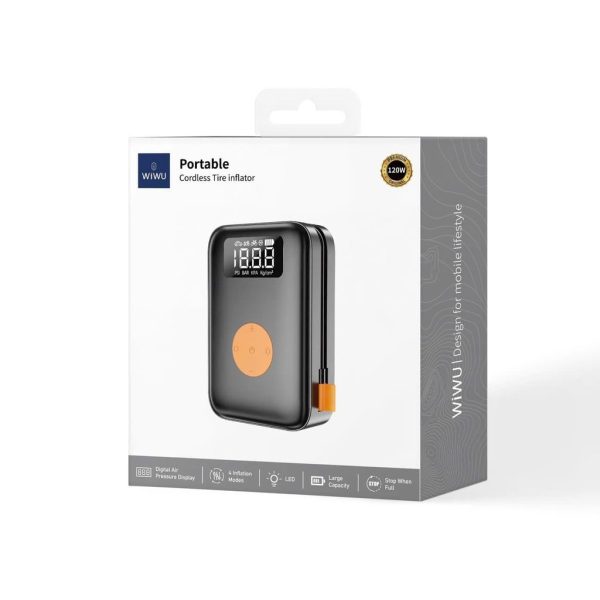 WiWu WI-AI003 Portable Wireless Tire Inflator Air Pump With PowerBank