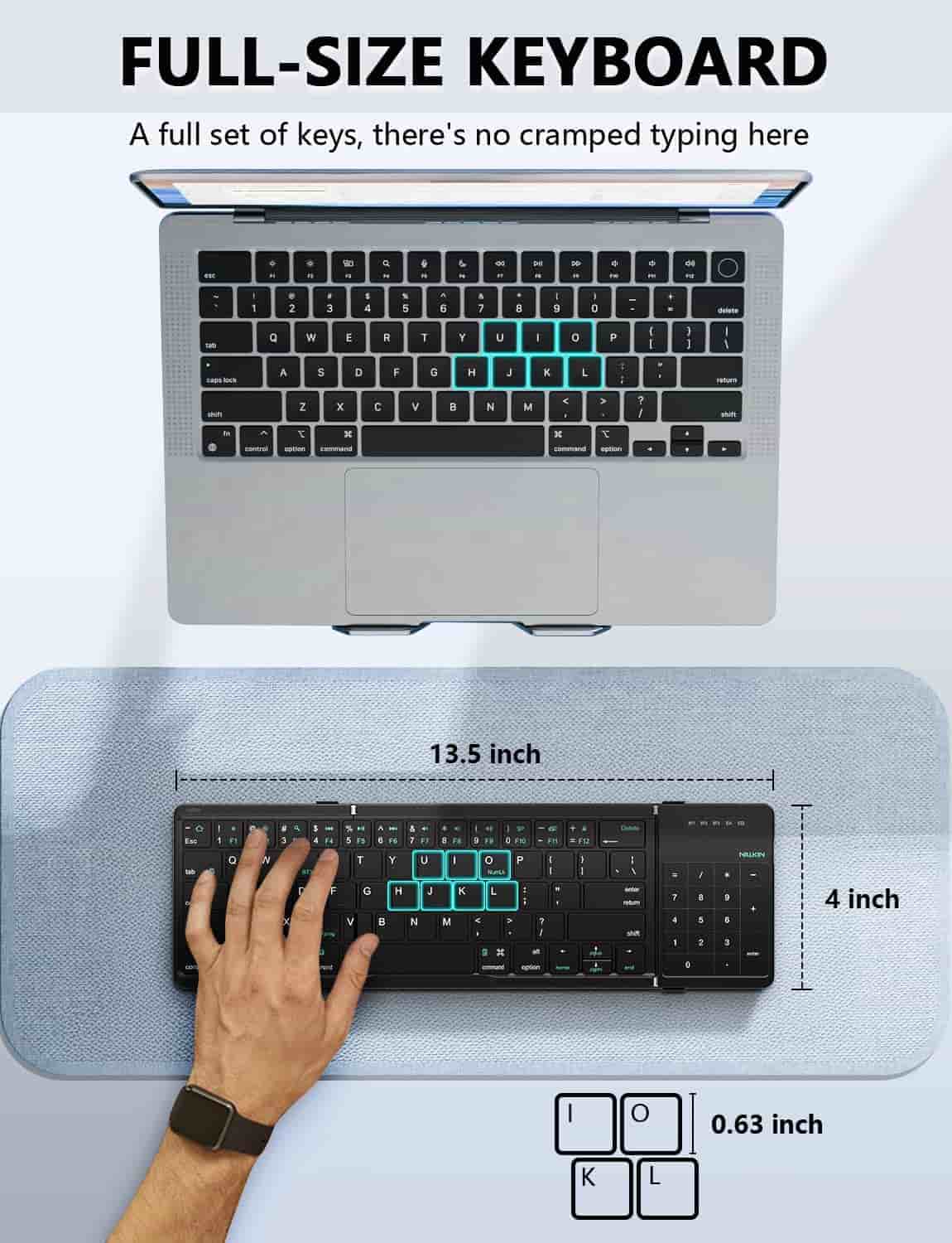 Nilkin Cube Pocket Foldable Bluetooth Keyboard with Touchpad
