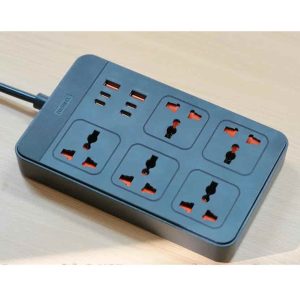 Remax RP-U195 Power Strip Adapter 2A+4C+5Sockets 2500W+30W Wire Length 1.5m (EU Plug)