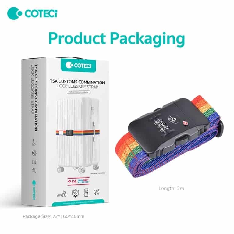 COTECi TR-004 TSA Customs Combination Lock Luggage Strap
