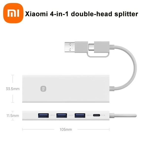Xiaomi 4in1 Dual Head Splitter Hub Xiaomi 4in1 Dual Head Splitter Hub
