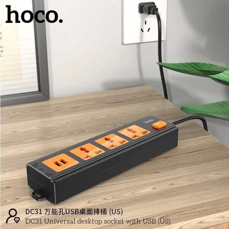 Hoco DC31 2USB 3AC 2500W Desktop Socket