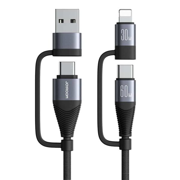 Joyroom SA37-2T2 60W 4-in-1 Fast Charging USB-A+Type-C to Lightning+Type-C Data Cable (1.2m) Joyroom SA37-2T2 60W 4-in-1 Fast Charging USB-A+Type-C to Lightning+Type-C Data Cable (1.2m)