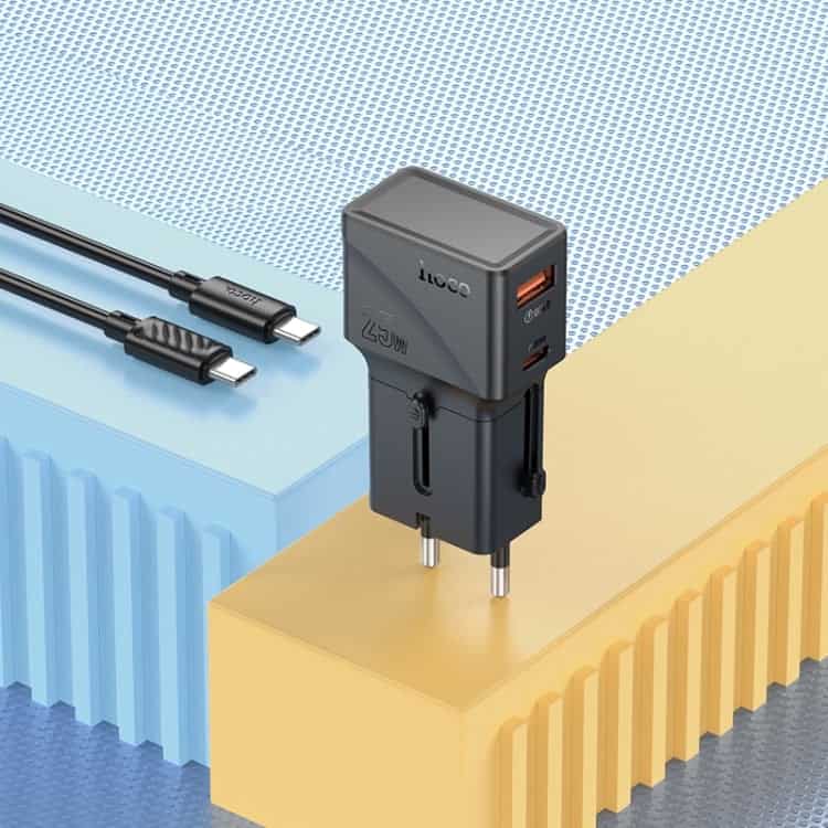 Hoco AC24 Mini PD25W QC3.0 Universal Travel Charger with Type-C to Type-C Cable