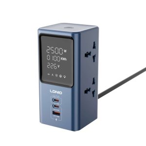 LDNIO SC2 PD 45W GaN USB-C Fast Charing 7-in-1 Charge Station Power Strip with Led Screen