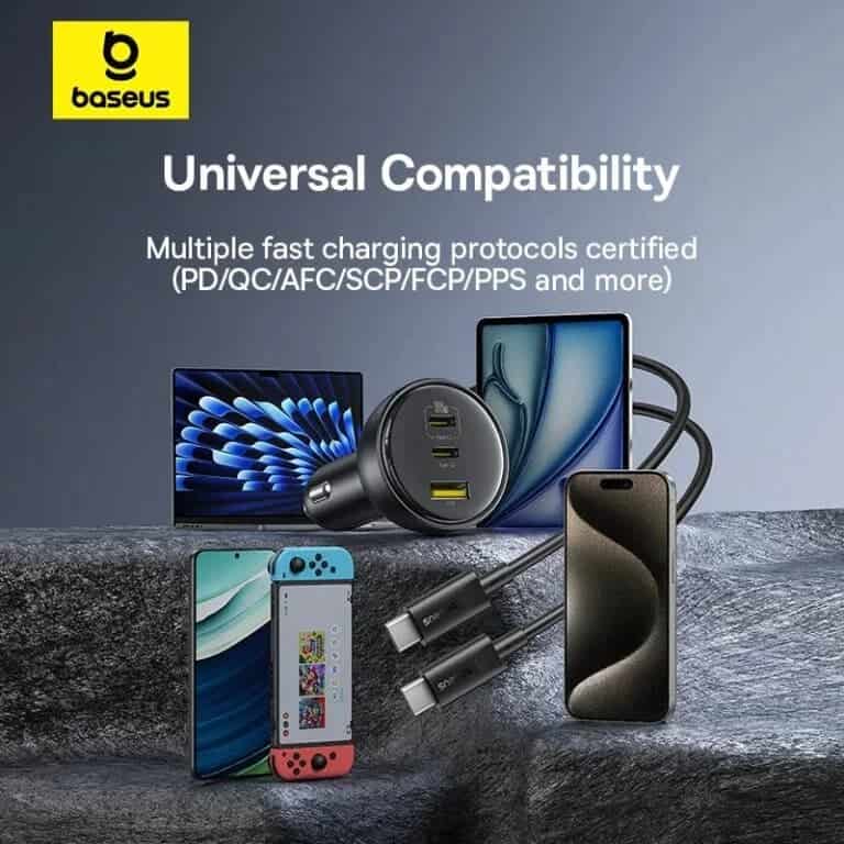 Baseus 152.5W Multi-Port Fast Charging Car Charger Set
