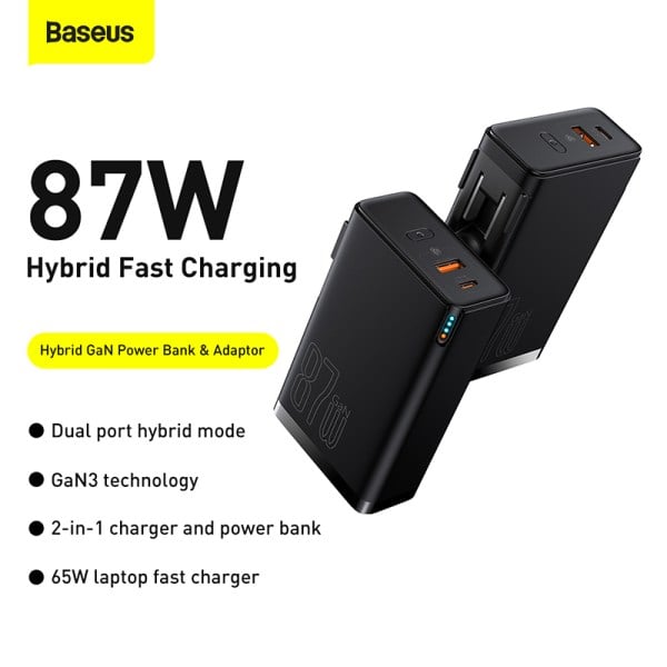 BASEUS 87W Power Station 4th GaN Power Bank Adapter 10000mAh