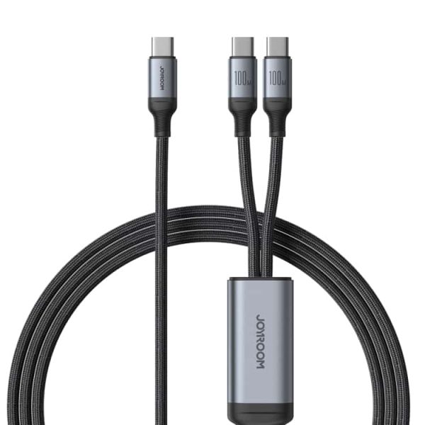 JOYROOM A21 100W Type-C to Dual Type-C 2 in 1 Charging Cable - 1.5m JOYROOM A21 100W Type-C to Dual Type-C 2 in 1 Charging Cable - 1.5m