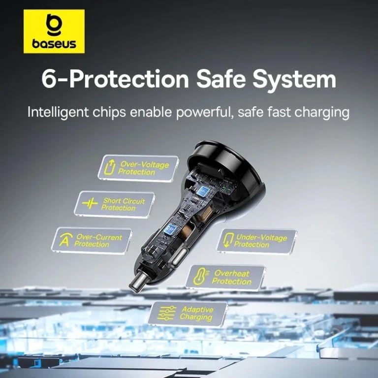 Baseus 152.5W Multi-Port Fast Charging Car Charger Set