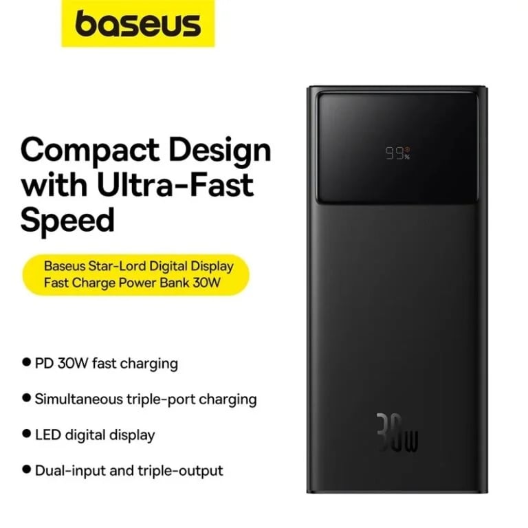 Baseus StarLord 30000mAh 30W Digital Display Fast Charging Power Bank