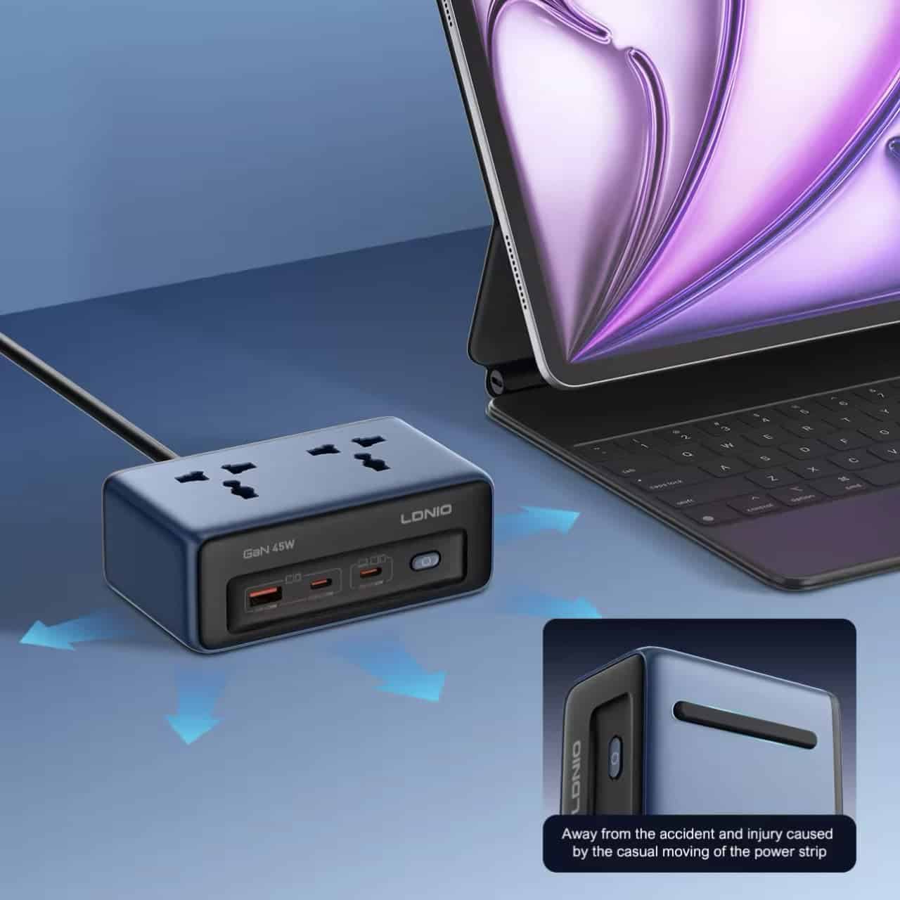 LDNIO SC1 2500W 5-In-1 Ports GaN Desktop Power Strip