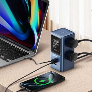 LDNIO SC2 PD 45W GaN USB-C Fast Charing 7-in-1 Charge Station Power Strip with Led Screen