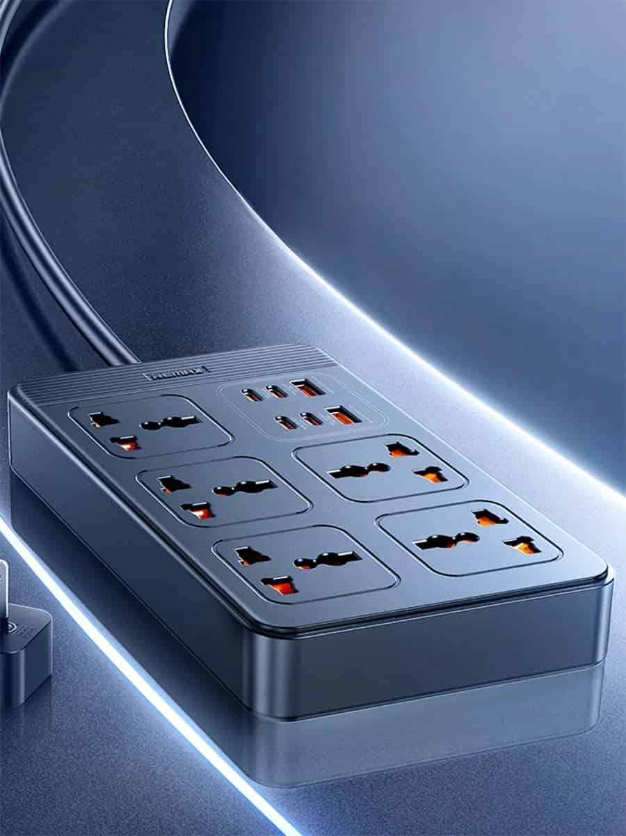Remax RP-U195 Power Strip Adapter 2A+4C+5Sockets 2500W+30W Wire Length 1.5m (EU Plug)