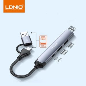 Ldnio DS-64C 4-in-1 USB/Type-C Hub Adapter