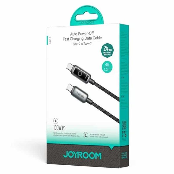 Joyroom S-A55 Auto Power Off 100W Fast Charging Type-C to Type-C Data Cable Joyroom S-A55 Auto Power Off 100W Fast Charging Type-C to Type-C Data Cable