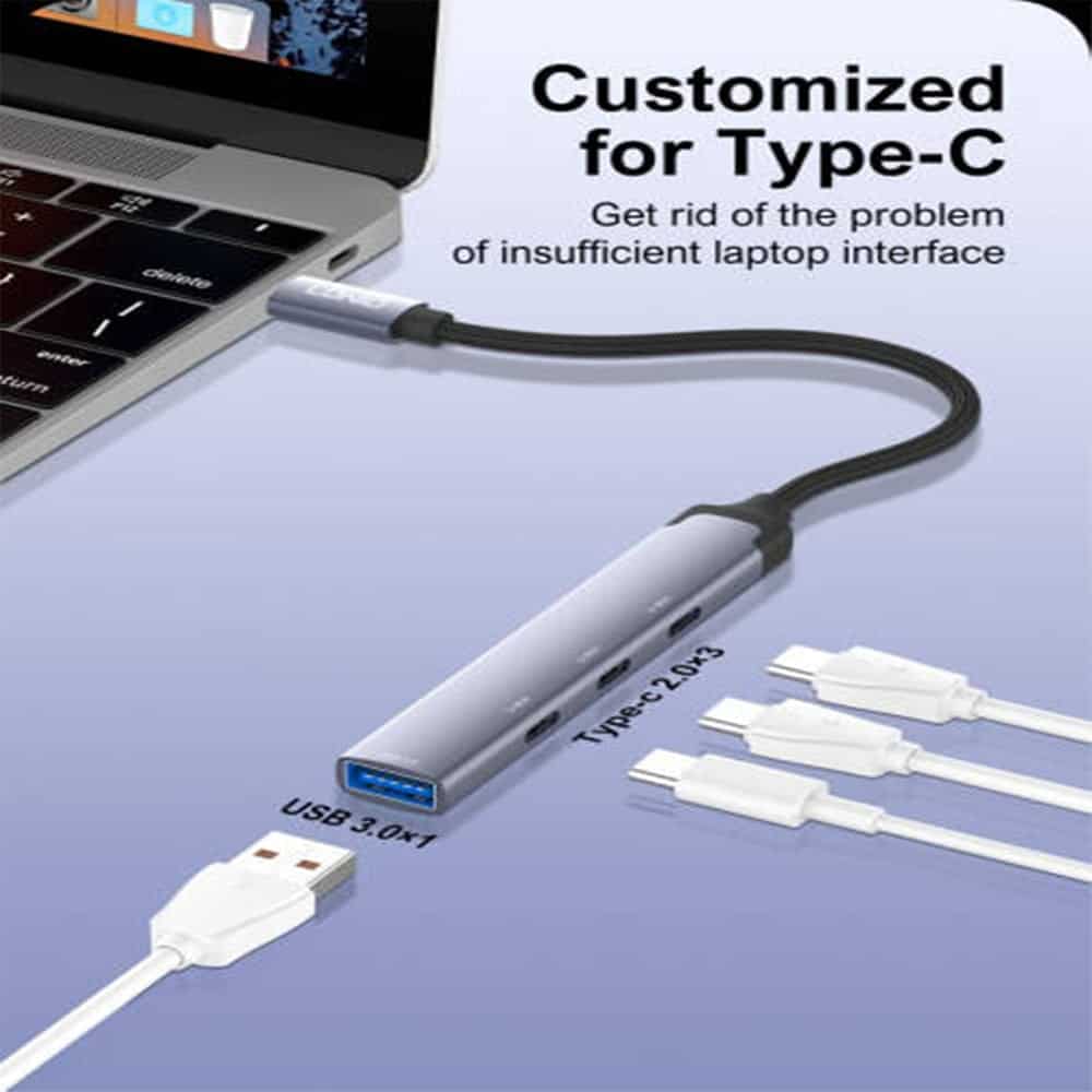 Ldnio DS-64C 4-in-1 USB/Type-C Hub Adapter