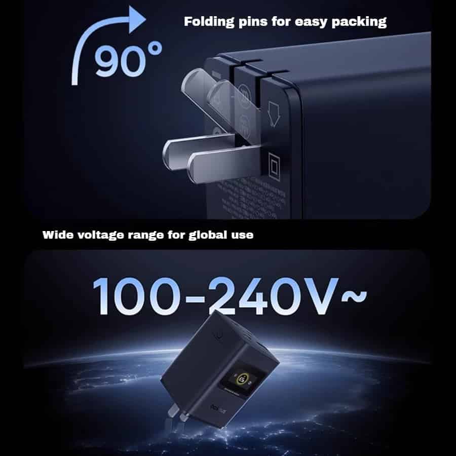 Baseus 65W Super GaN Digital Display Gallium Nitride Type C Charger