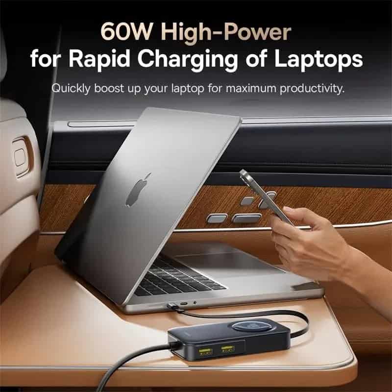 Baseus PrimeTrip VW1 105W 6in1 Car Charger with 60W Retractable Cable