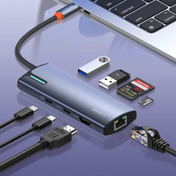 LDNIO DS-18H 8 in 1 USB C Hub 4K Display 100W PD Charging Docking Station LDNIO DS-18H 8 in 1 USB C Hub 4K Display 100W PD Charging Docking Station