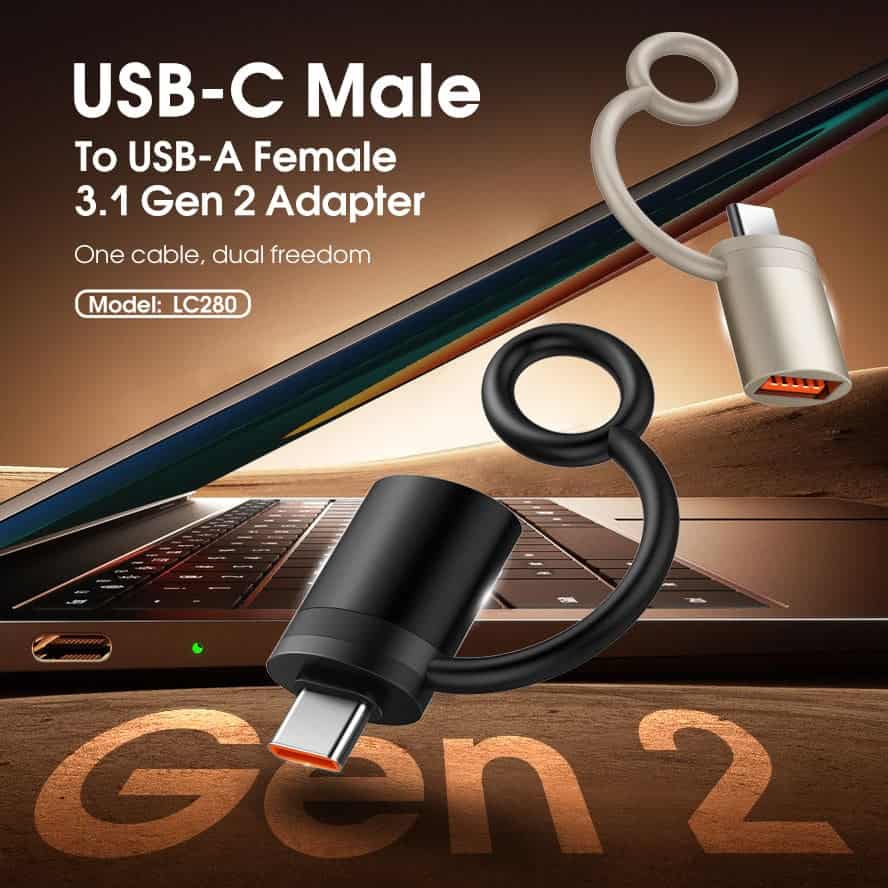 LDNIO LC280 OTG USB-C To USB-A Female 3.1 GEN 2 Fast Transmission Adapter
