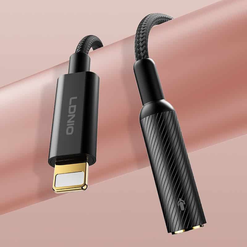 Ldnio LS-T90i Lightning To 3.5mm Female Adapter Hi-Fi Audio Calls Supported