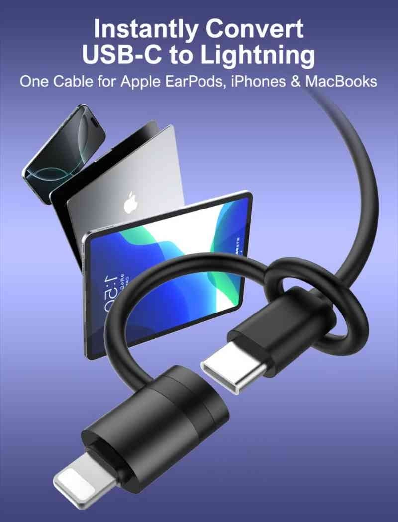 Ldnio LC270 PD30w Lightning Male To USB-C Female PD Fast Charging Adapter