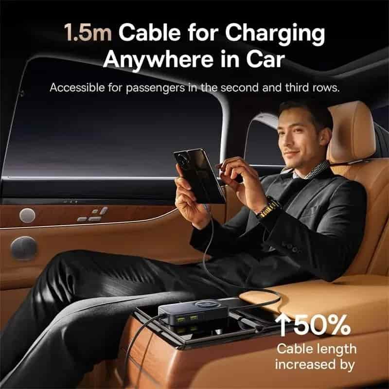 Baseus PrimeTrip VW1 105W 6in1 Car Charger with 60W Retractable Cable