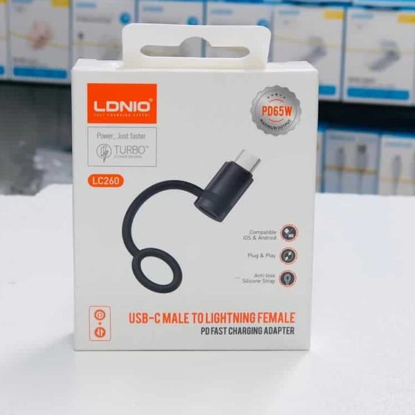 Ldnio LC260 PD65W USB-C Male To Lightning Female PD Fast Charging Adapter Ldnio LC260 PD65W USB-C Male To Lightning Female PD Fast Charging Adapter