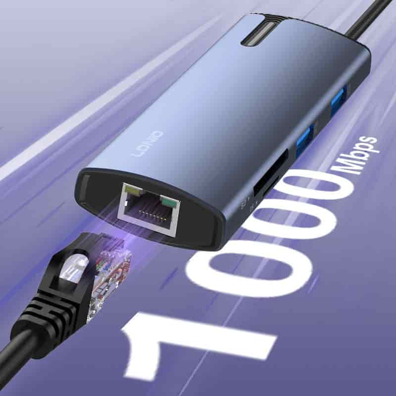 LDNIO DS-18H 8 in 1 USB C Hub 4K Display 100W PD Charging Docking Station