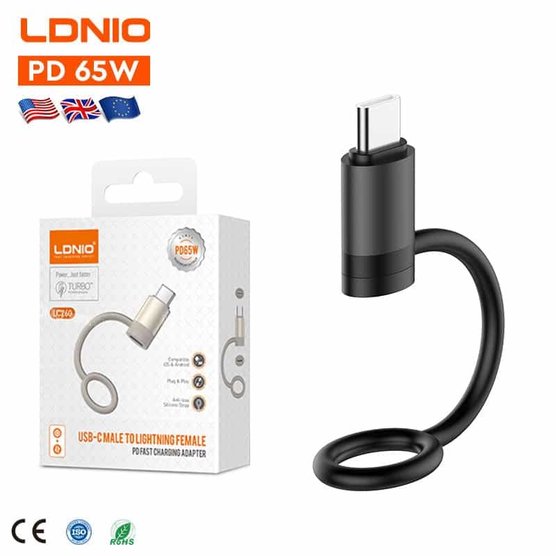 Ldnio LC260 PD65W USB-C Male To Lightning Female PD Fast Charging Adapter