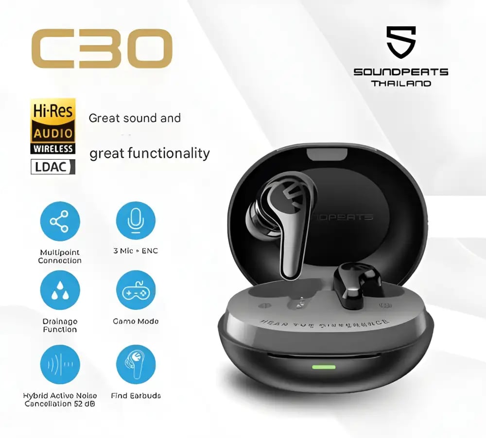 Soundpeats C30 Hybrid ANC True Wireless Earbuds