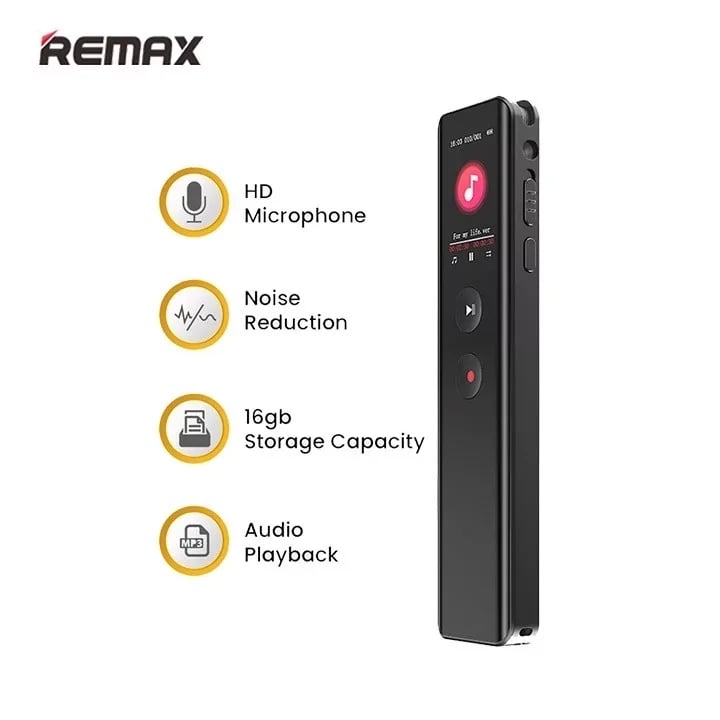Remax RP3 Multimedia Ditigal Voice Recorder 64GB Clear Sound Noise Reduction