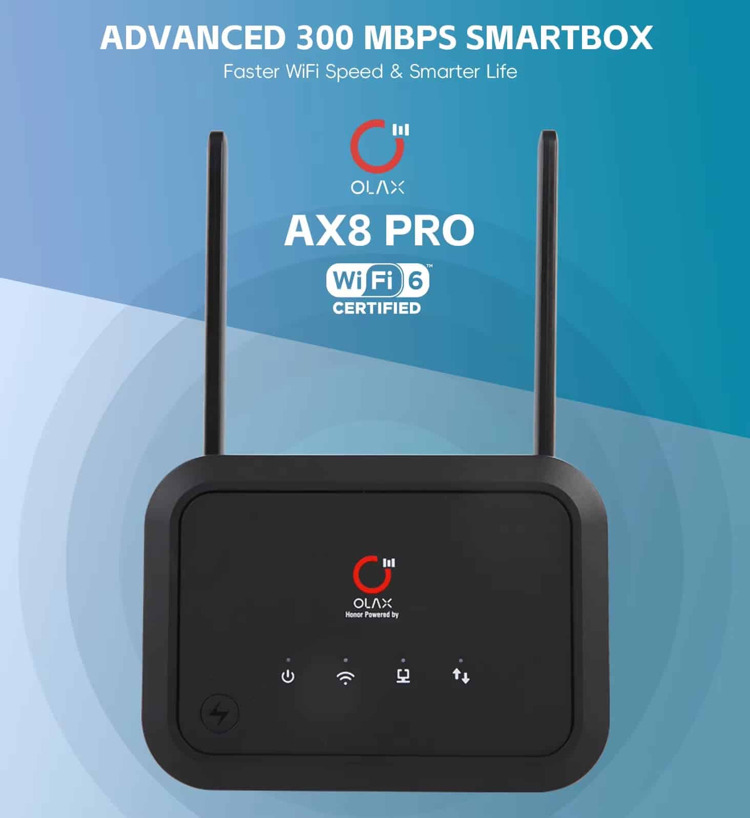 OLAX AX8 Pro WIFI 6 SMA 2 Antenna 4G Router With 5000mah Battery