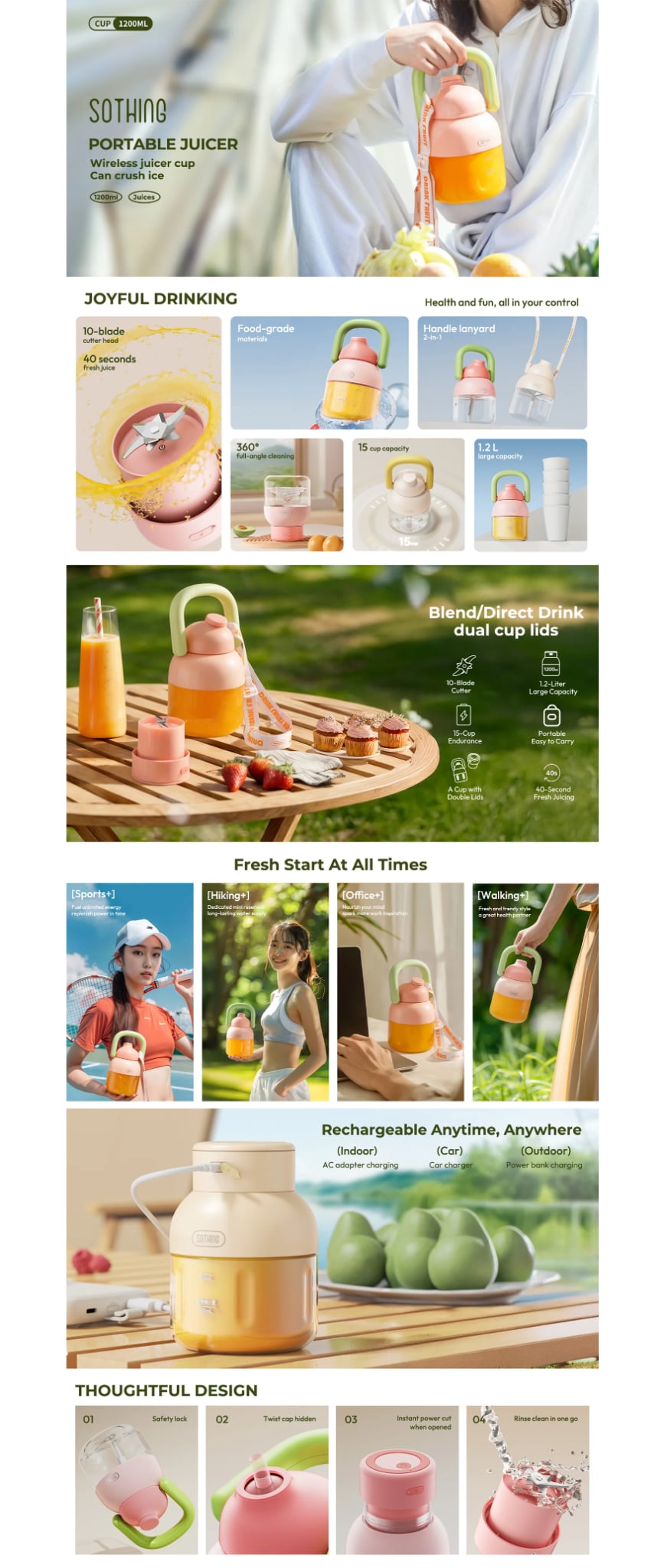 Xiaomi Sothing DSHJ-S-2406 Portable Juicer Dopamine - 1.2L