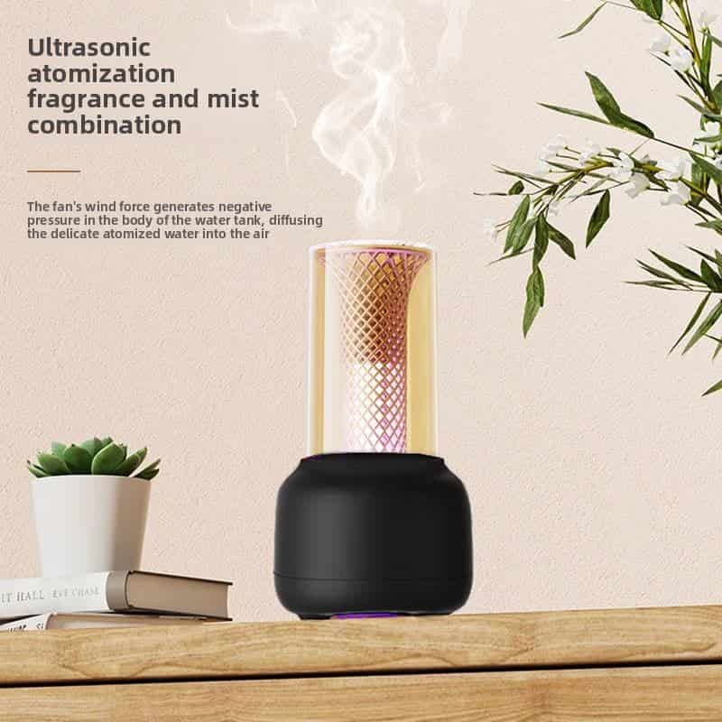 New Creative USB-Plug-In Desktop Aroma Humidifier Candlelight Lamp for Enhancing Home Atmosphere Cross-Border Product Plastic