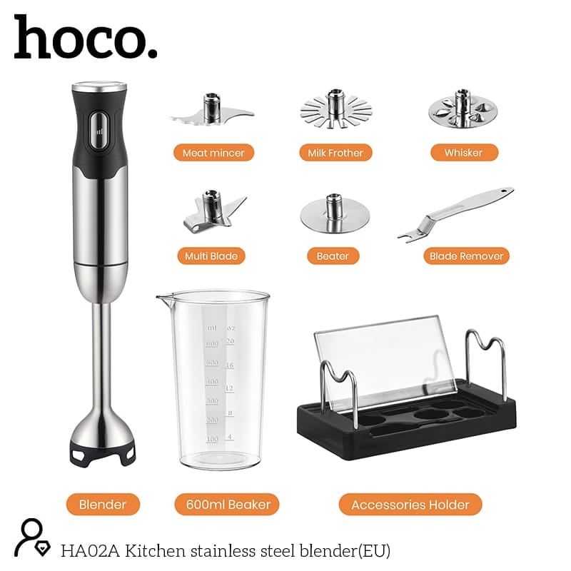 HOCO HA02A Kitchen Stainless Steel Handheld Blender