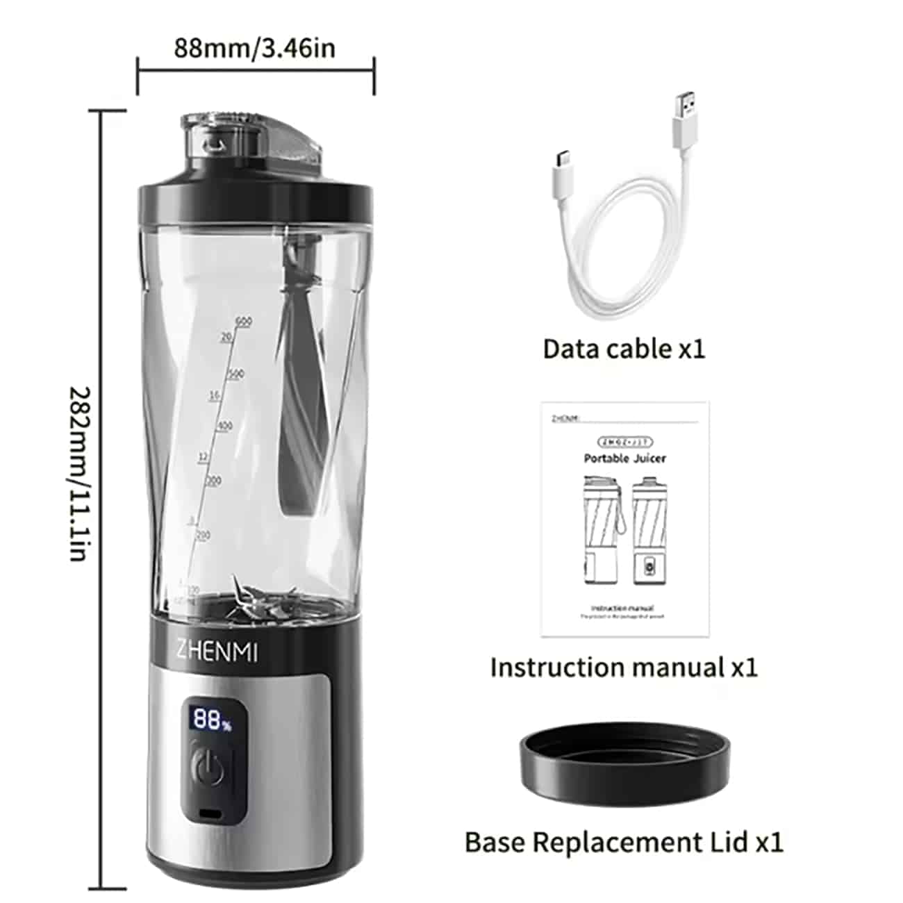 ZHENMI ZMGZ-J17 Portable Juicer with 500ml Large Capacity For Home Use