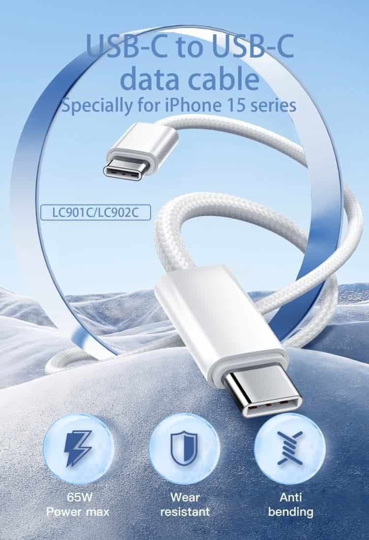 Ldnio LC901c/LC902c 65W USB-C to USB-C Fast Charging Data Cable