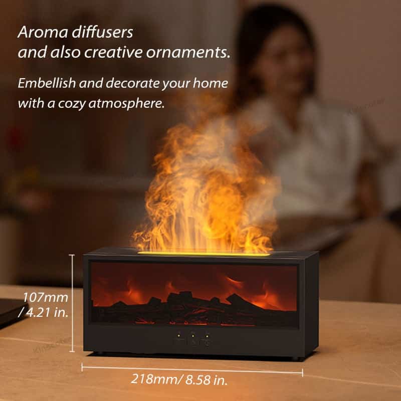 Fireplace A28 Diffuser Home Flame Humidifier Diffuser Essential Oils Air Diffuser with Remote Control