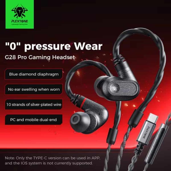 PLEXTONE G28 Pro Professional HiFi Gaming 3.5mm/Type C Earphone
