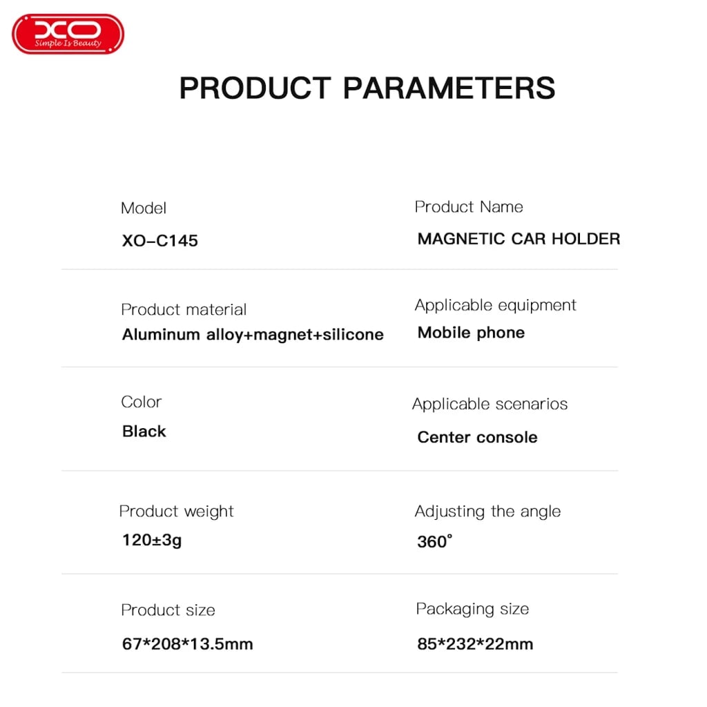 XO C145 Magnetic Car Phone Holder
