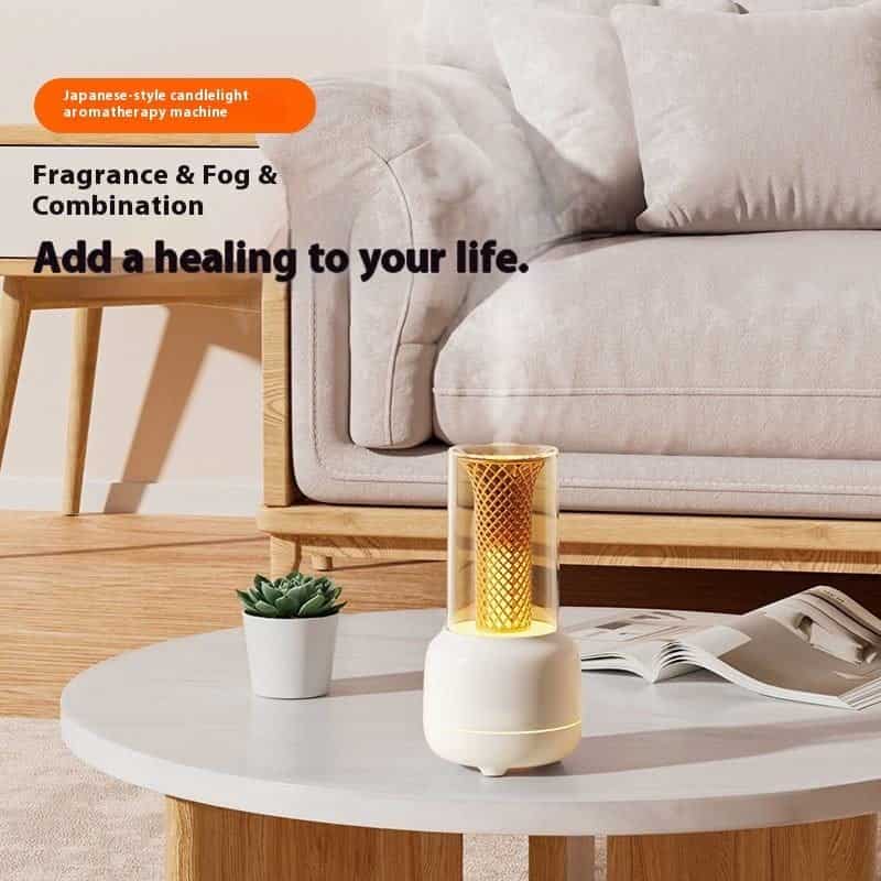 New Creative USB-Plug-In Desktop Aroma Humidifier Candlelight Lamp for Enhancing Home Atmosphere Cross-Border Product Plastic